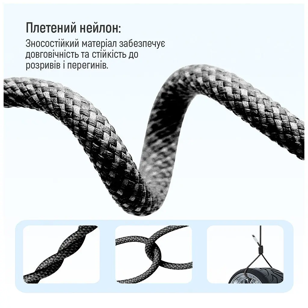 Дата кабель USB-C to USB-C 2.0m (braided cotton) (PD Fast Charging 60W) 3.0А black ColorWay (CW-CBPDCC068-BK) - фото 10