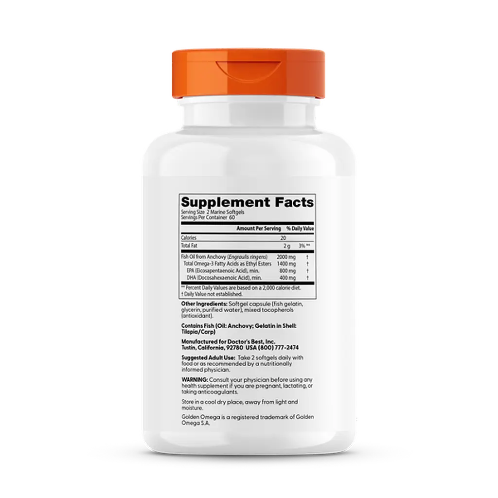 Риб'ячий жир омега-3 Doctor's Best Purified & Clear Omega 3 Fish Oil with Goldenomega 120 капс - фото 2