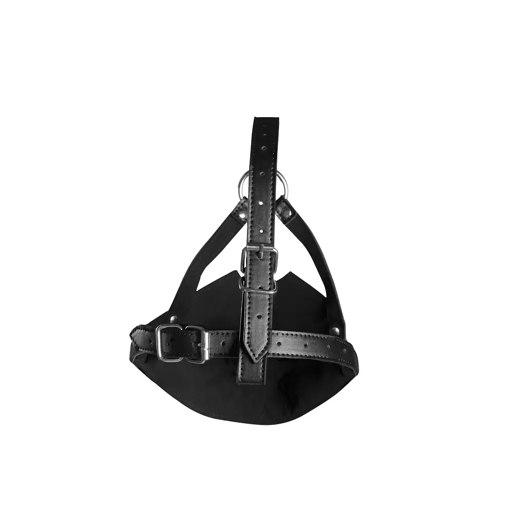 Маска-кляп Head Harness with Mouth Cover and Solid Ball Gag - Black Ouch! 36-OU895BLK 100291 - фото 10