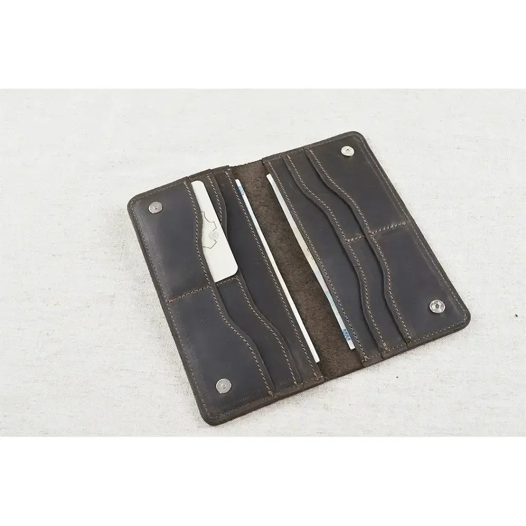 Кошелек-купюрник Crazy Horse тонкий мужской коричневый - фото 3