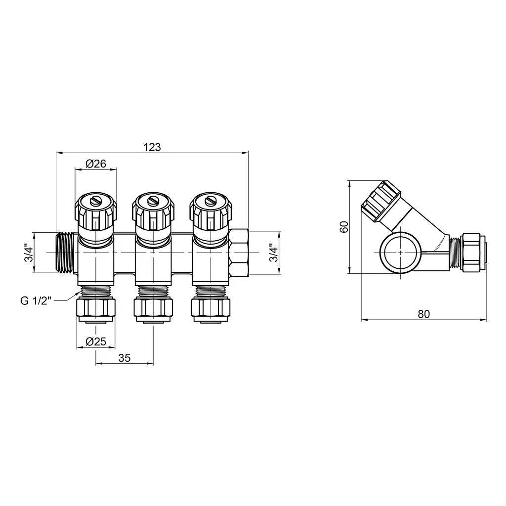 Колектор SD Plus 3/4" 3 виходи SD230W3 - фото 3