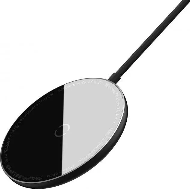 Бездротовий зарядний пристрій Baseus Simple Mini Magnetic Wireless Charger Black (WXJK-F01) [57329] - фото 2