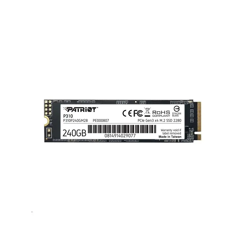 Накопичувач SSD M.2 Patriot P310 240GB NVMe 2280 PCIe 3.0 3D TLC (P310P240GM28) - фото 2