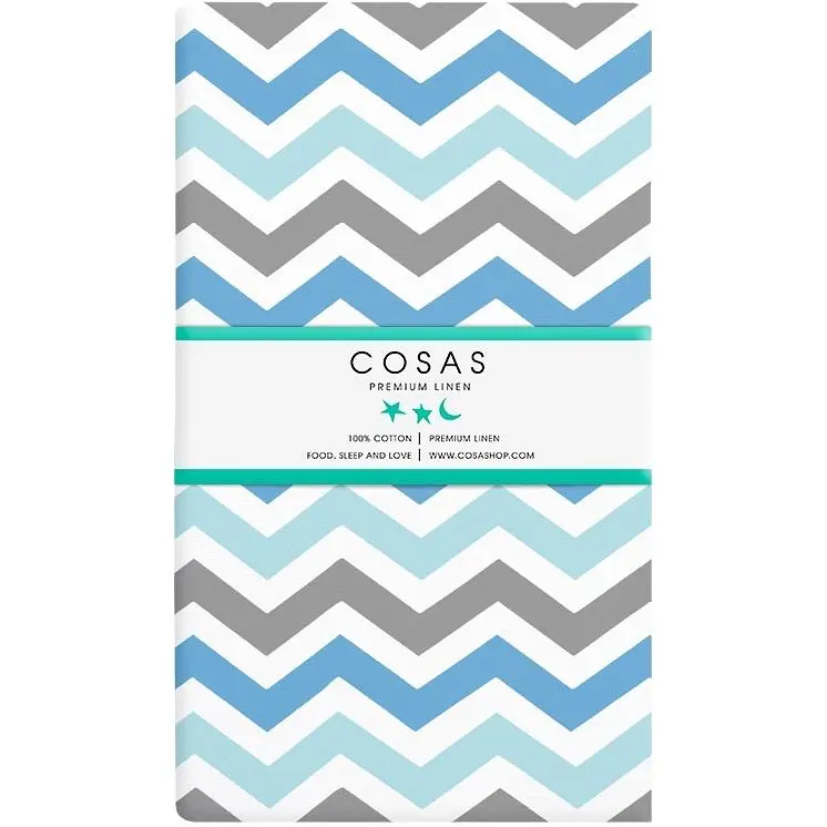 Набір простирадл на резинці Cosas Zigzag & Dots 60х120х12 см (SetSheet_ZigBlueGrey_DropGWhite_120x60) - фото 2