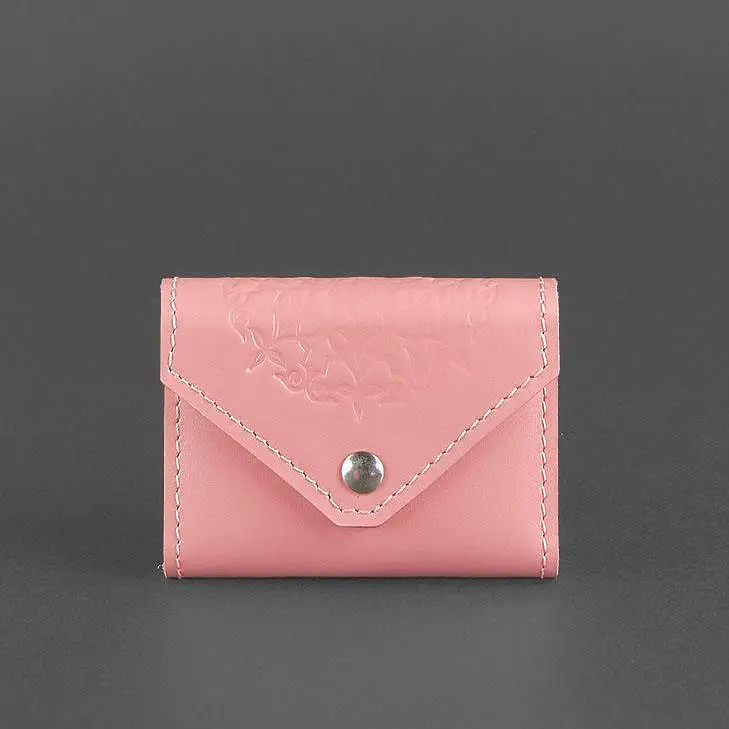 Жіночий шкіряний кард-кейс 3.0 (Гармошка) Рожевий з мандалою - фото 5