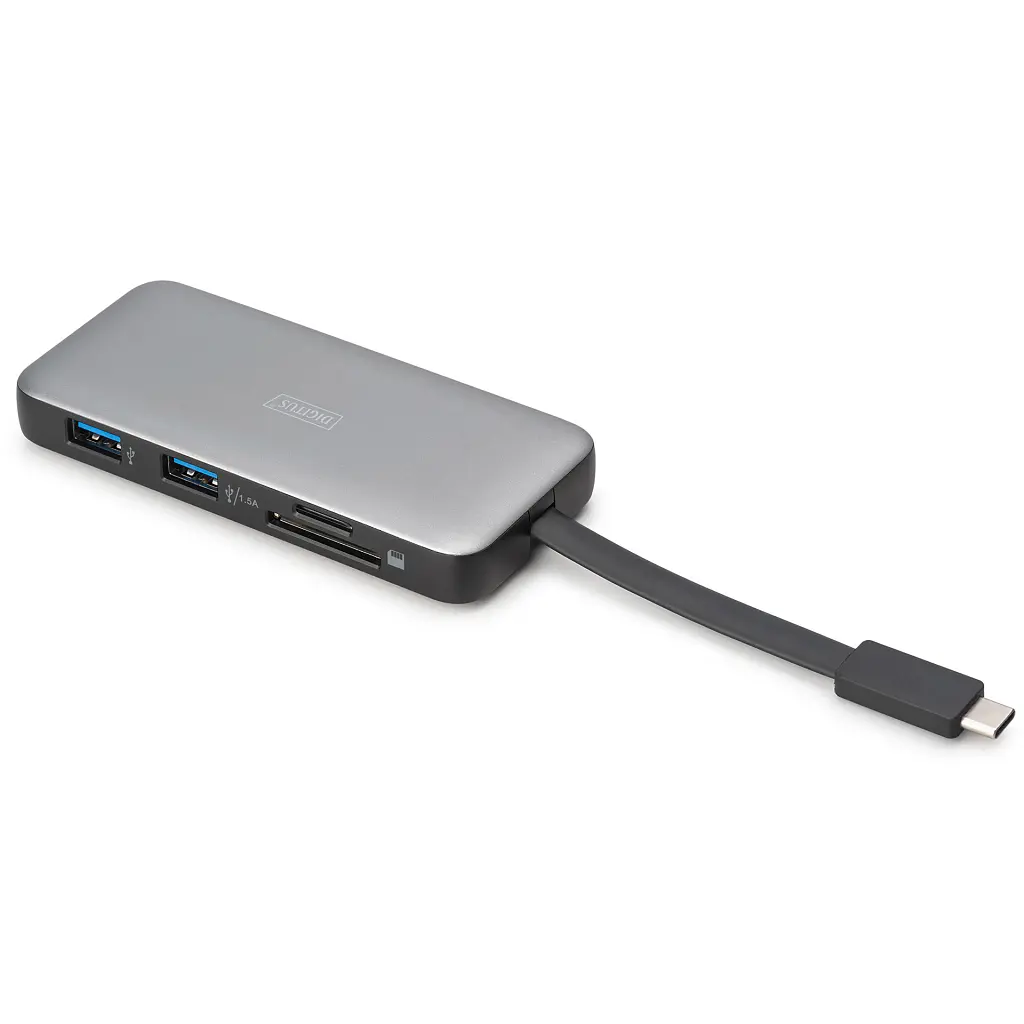 Порт-реплікатор Digitus USB-C > HDMI/2xUSB-A/USB-C/SD/MicroSD/RJ54, Travel (DA-70916) - фото 2