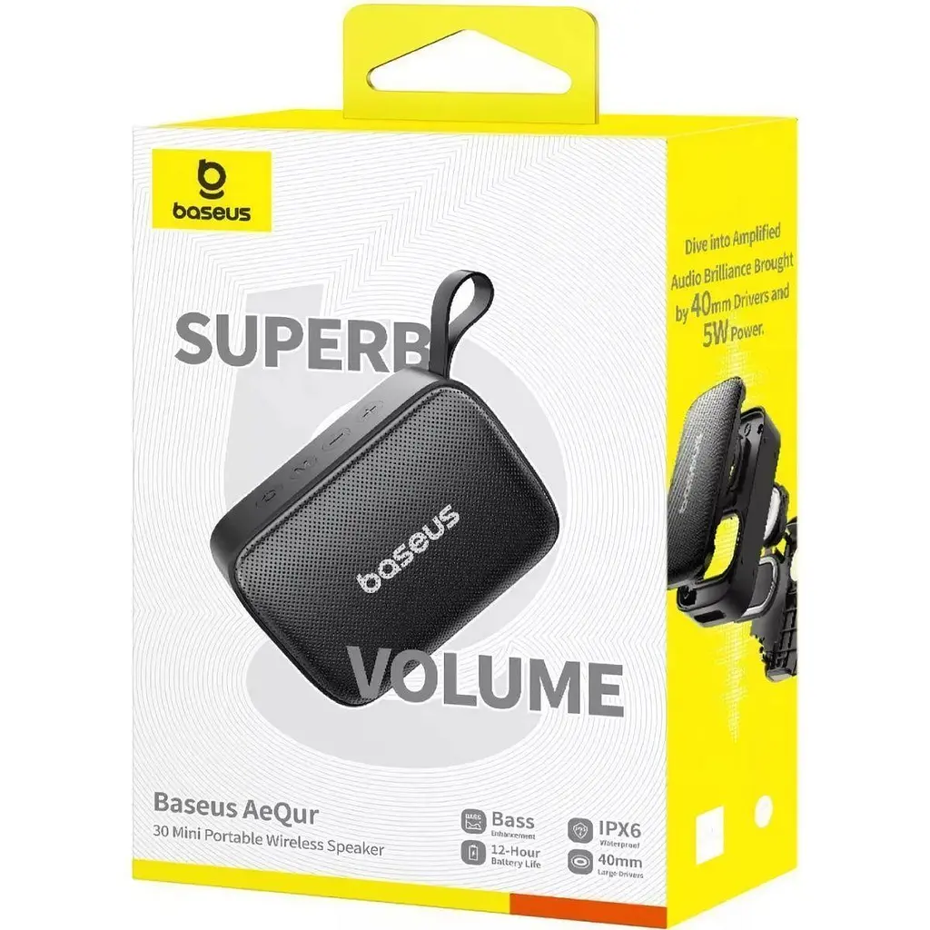 Портативна колонка Baseus AeQur 30 Xiaomini Portable Wireless Speaker A20077900123-00 Black - фото 7