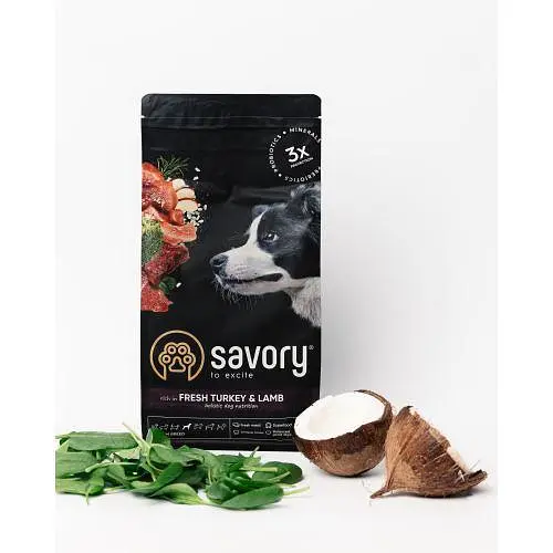 Сухий корм Savory Medium для собак середніх порід, зі свіжим ягням та індичкою, 12 кг - фото 3