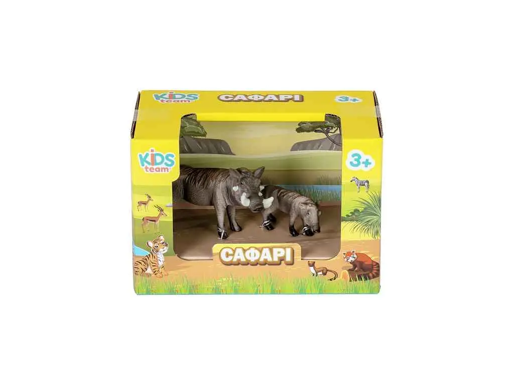 Набір тварин KIDS TEAM ANIMALS Сафарі Q9899-A33 Кабан Африканський бородавочник та дитинча - фото 3