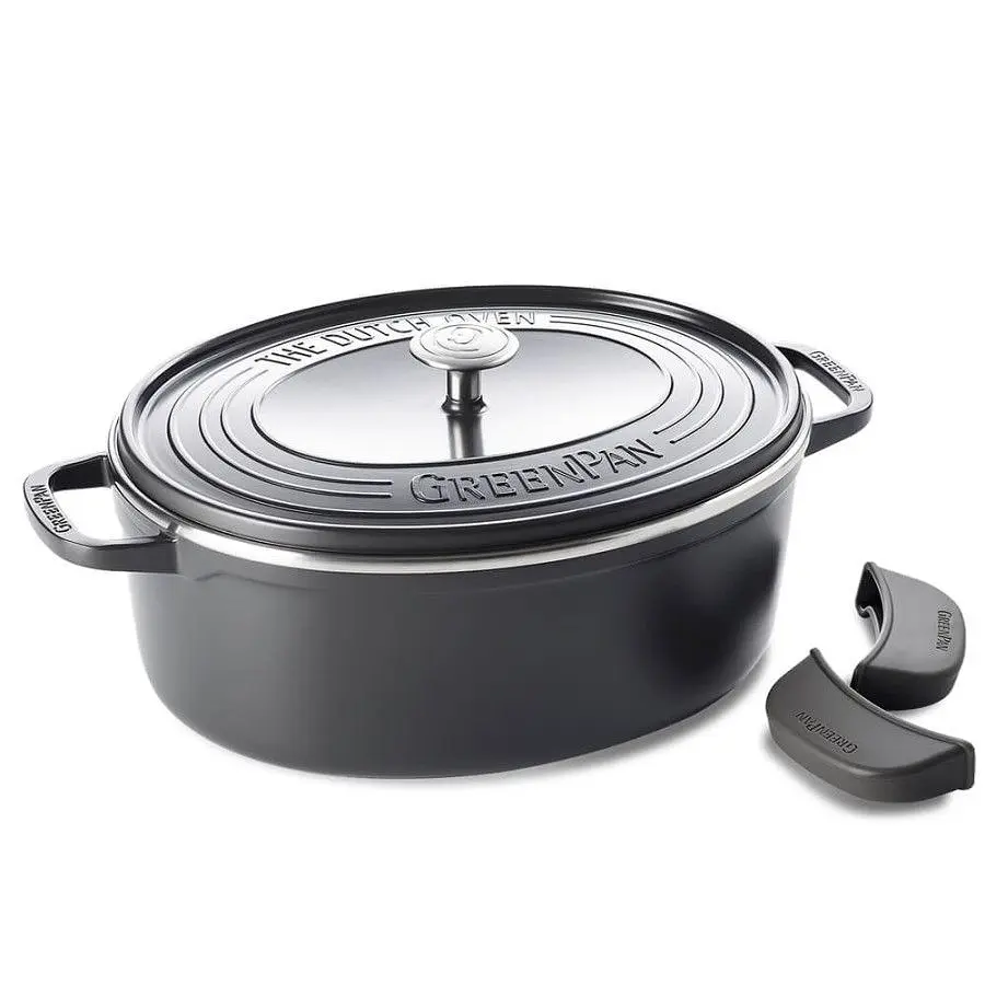 Гусятниця з кришкою GreenPan Featherweights 25 см 6,2 л з керамічним покриттям чорний (CC002222-001) - фото 4