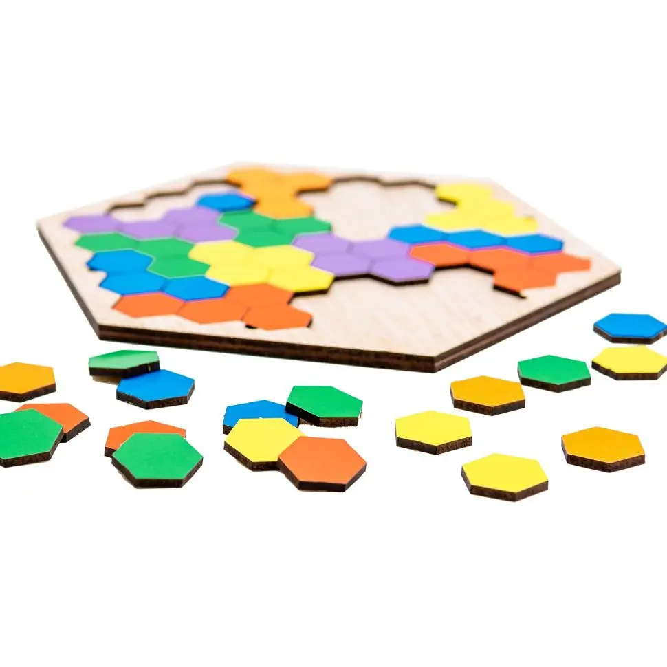 Розвиваюча гра-пазл PuzzleOK Шестикутник Арт-22079, 20 елементів настільна - фото 4