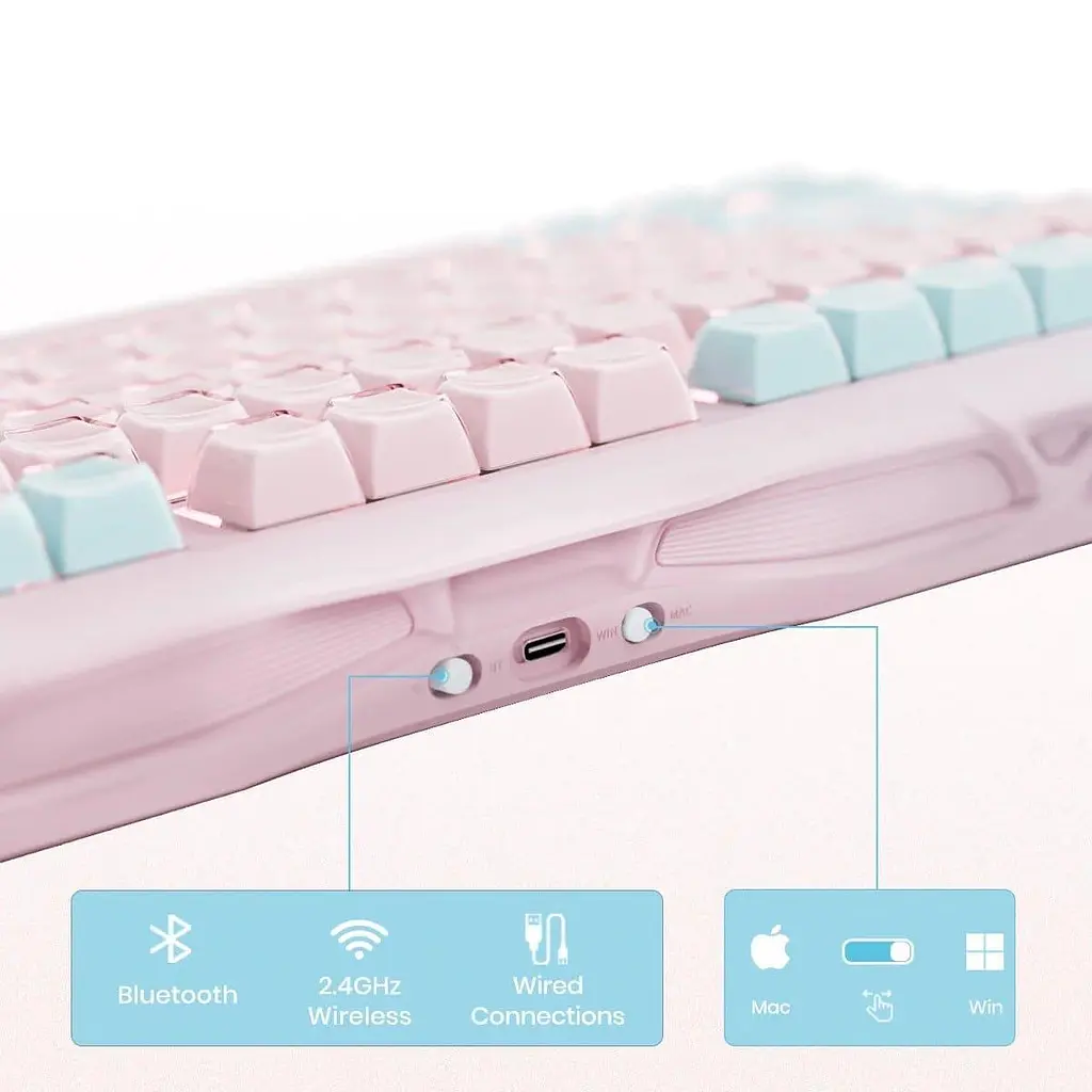 Клавиатура GravaStar Mercury K1 Lite 80keys BSUN Grey BT/WL/USB Lumen Rose (GSK1LITE_PM_PNK) - фото 15