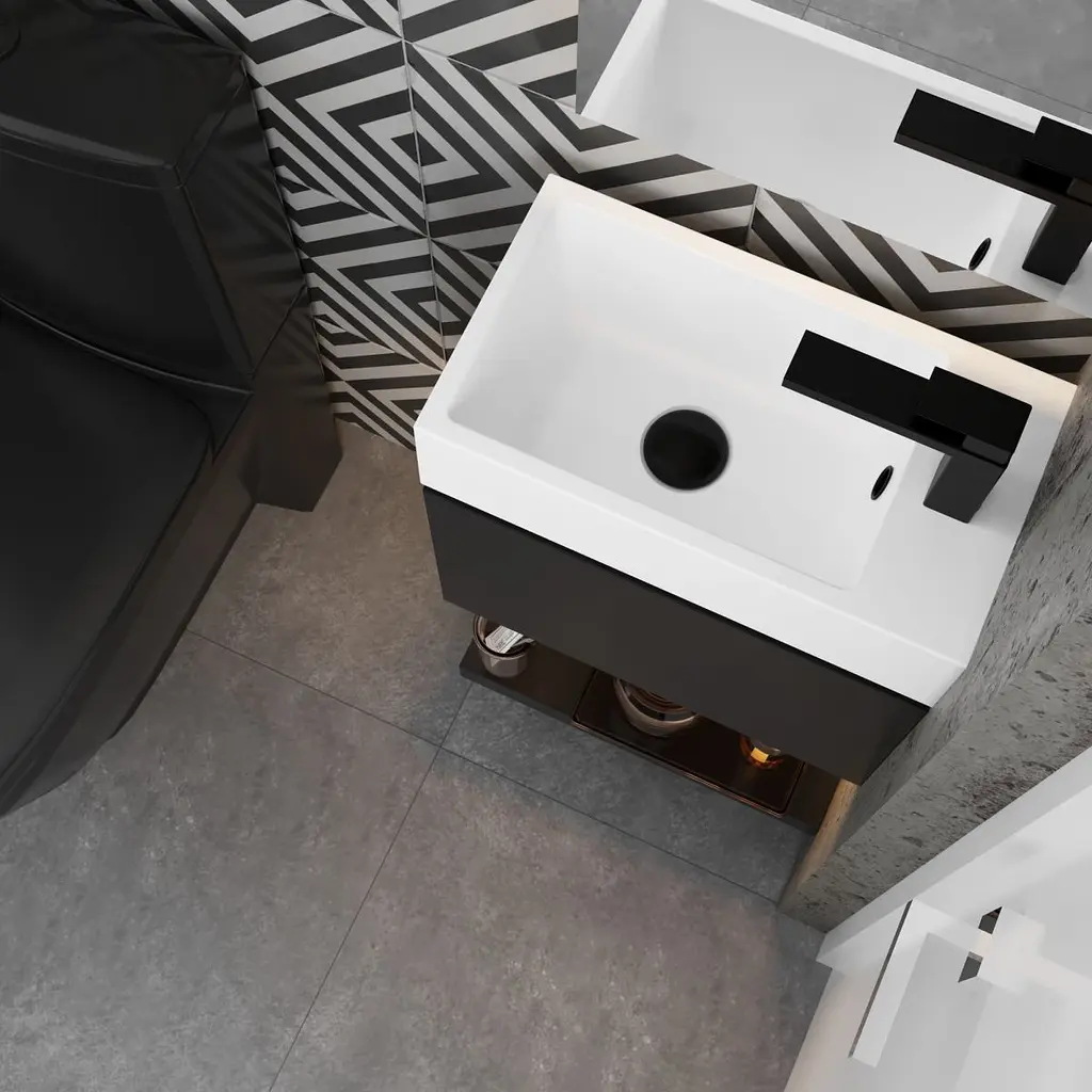 Раковина глянцева накладна Amidicon Mini 45 450x250 з литого каменю MINI_45_HL, Білий - фото 8