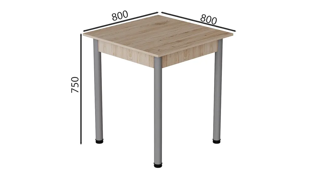 Стіл кухонний Ferrum-decor Агата 75x80x80 Сірий ДСП Сан-Марино 16мм (FRD-105636) - фото 4