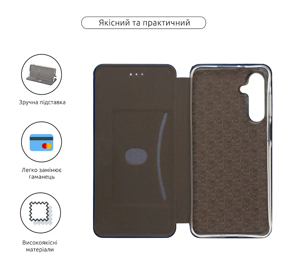 Чехол-книжка для Samsung Galaxy A16 4G (A165), G-Case, синий, кожаный чехол-книга из экокожи (PU) и TPU, с магнитом, с подставкой и вместительным кардхолдером, противоударный, защита всего корпуса, ArmorStandart (ARM80128) - фото 3