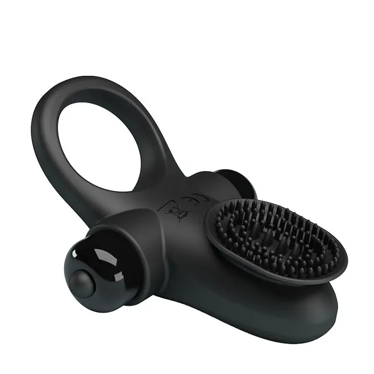 Віброкільце Pretty Love Vibrant Penis Ring II Black, 8.6х3 см (чорний) - фото 5