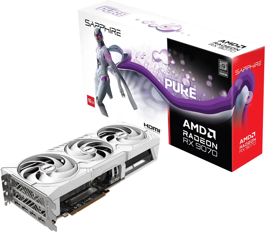 Відеокарта AMD Radeon RX 9070 16GB Sapphire PURE GAMING OC White (11349-02-20G) - фото 3