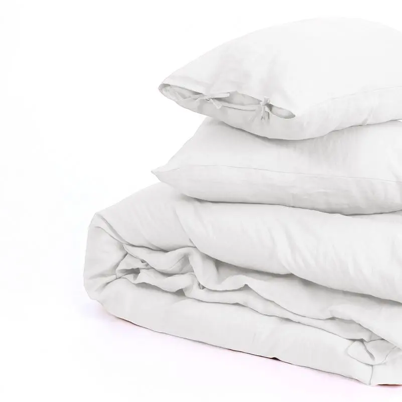 Комплект постельного белья MirSon Natural Linen Winter flower лен King Size белый (2200008249205) - фото 2