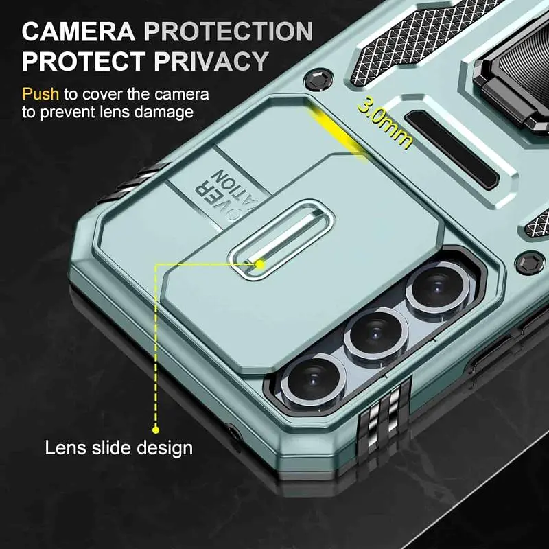 Ударостійкий чохол Camshield Army Ring для Samsung Galaxy A57 5G Зелений / Light Green - фото 4