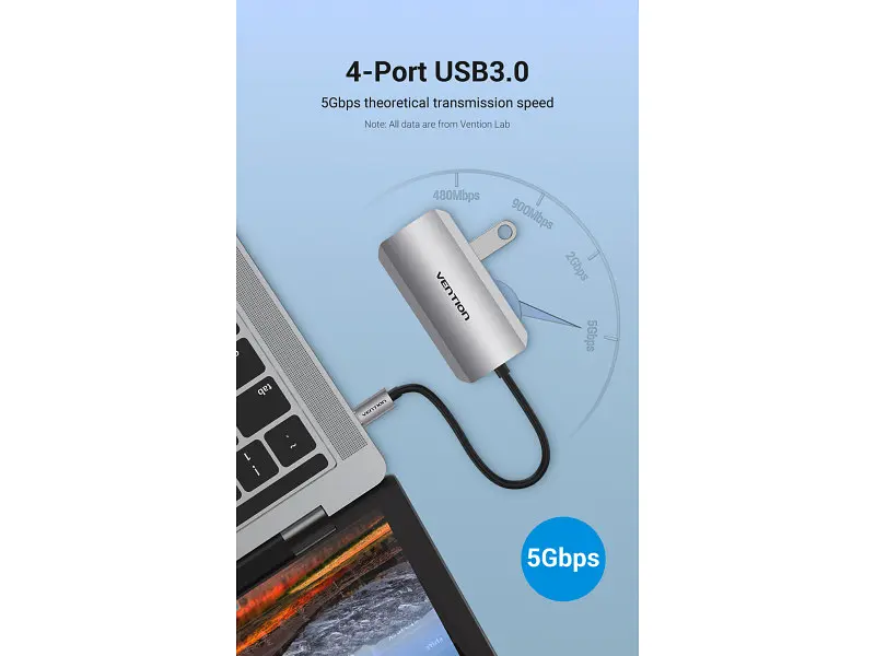 Док-станція для ноутбука Vention Hub 5-in-1 USB 3.1 Type-C (TNBHB) - фото 4