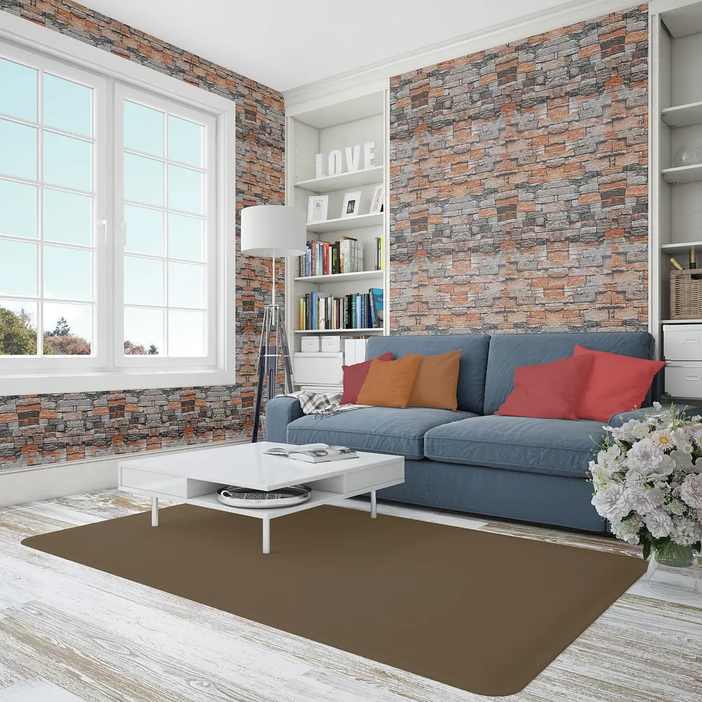 Самоклейка декоративна 3D панель 3D Loft під цеглу піщаник в рулоні 20 м 20000x700x3мм - фото 3