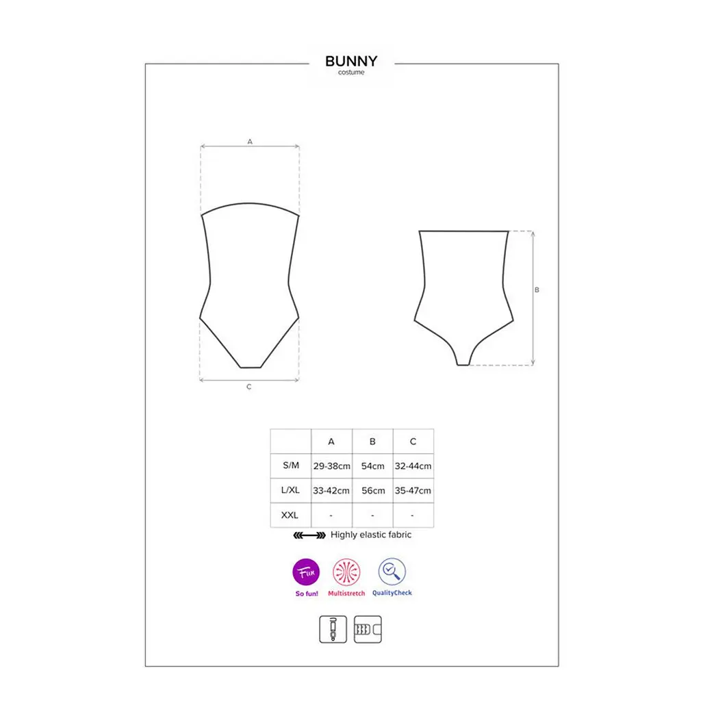 Еротичний костюм кролика Obsessive Bunny costume L/XL, black, боді, чокер, гартери, панчохи, маска - фото 5
