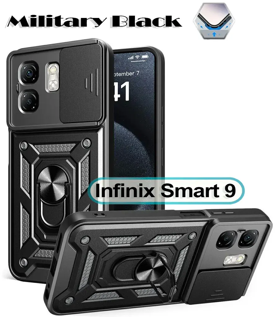 Чохол до мобільного телефона BeCover Military Infinix Smart 9 (X6532) Black (713049) - фото 2