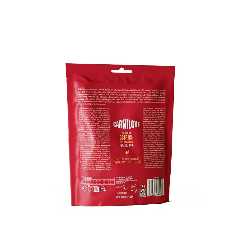 Ласощі для собак хрусткі Carnilove Crunchy Snack Ostrich with Blackberries страус і ожина 200 г - фото 2