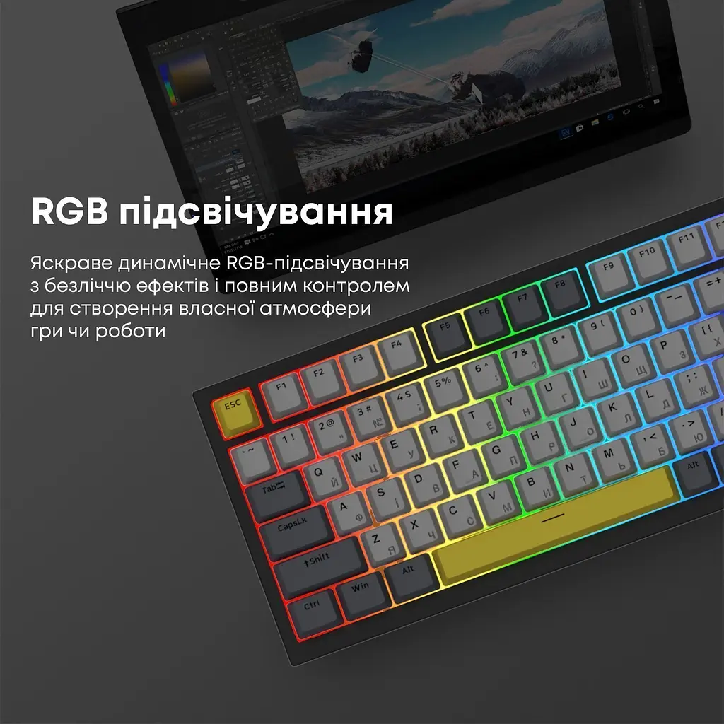 Клавіатура Ajazz AK820 Sea Salt Switch Black (AK820-SS-BGY) [163668] - фото 14