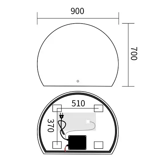 Дзеркало Mixxus Premium TOPPER MS01-90x70-REVERSE (LED Touch, Anti-fog (3-6,5kK)) (MP6632) - фото 5