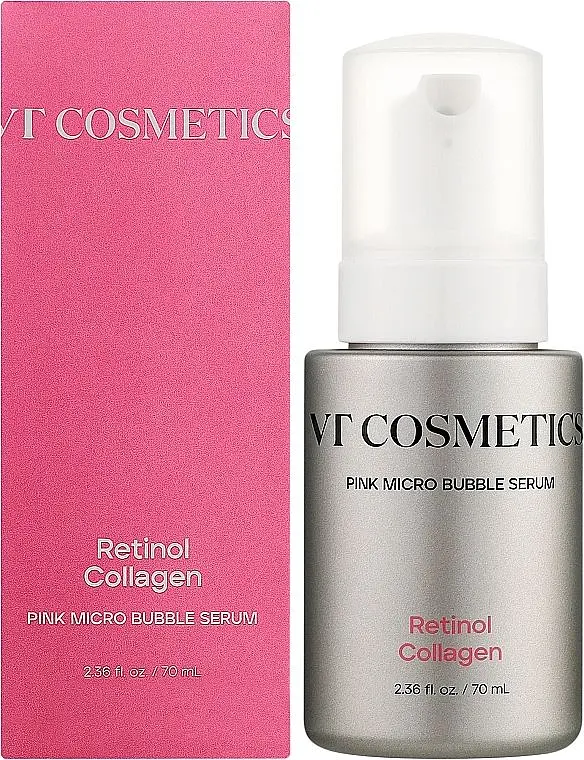 Мікробульбашкова сироватка з ретинолом і колагеном 70 мл VT Cosmetics Retinol Collagen Pink Micro Bubble Serum - фото 2