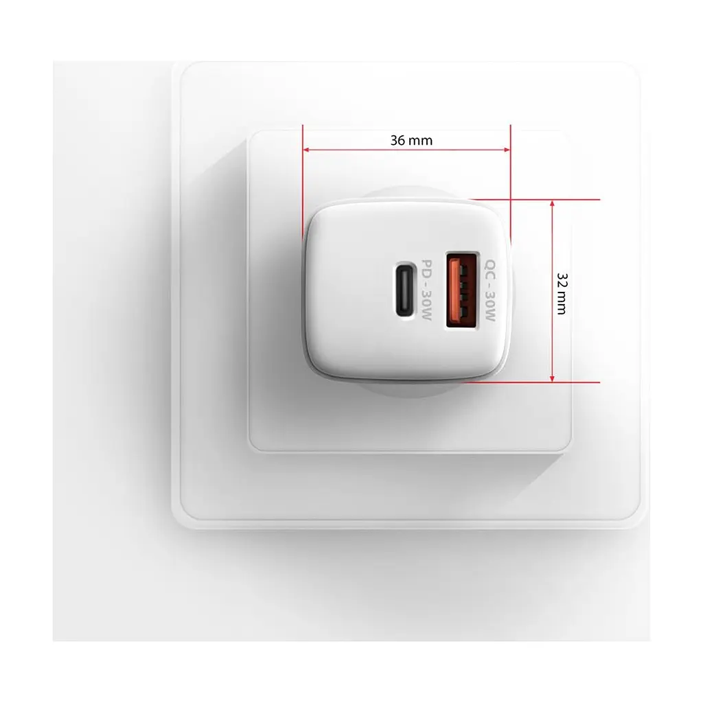 Зарядний пристрій AXAGON 1xUSB QC4.0 + 1xUSB-C PD30W PPS white (ACU-PQ30W) - фото 9