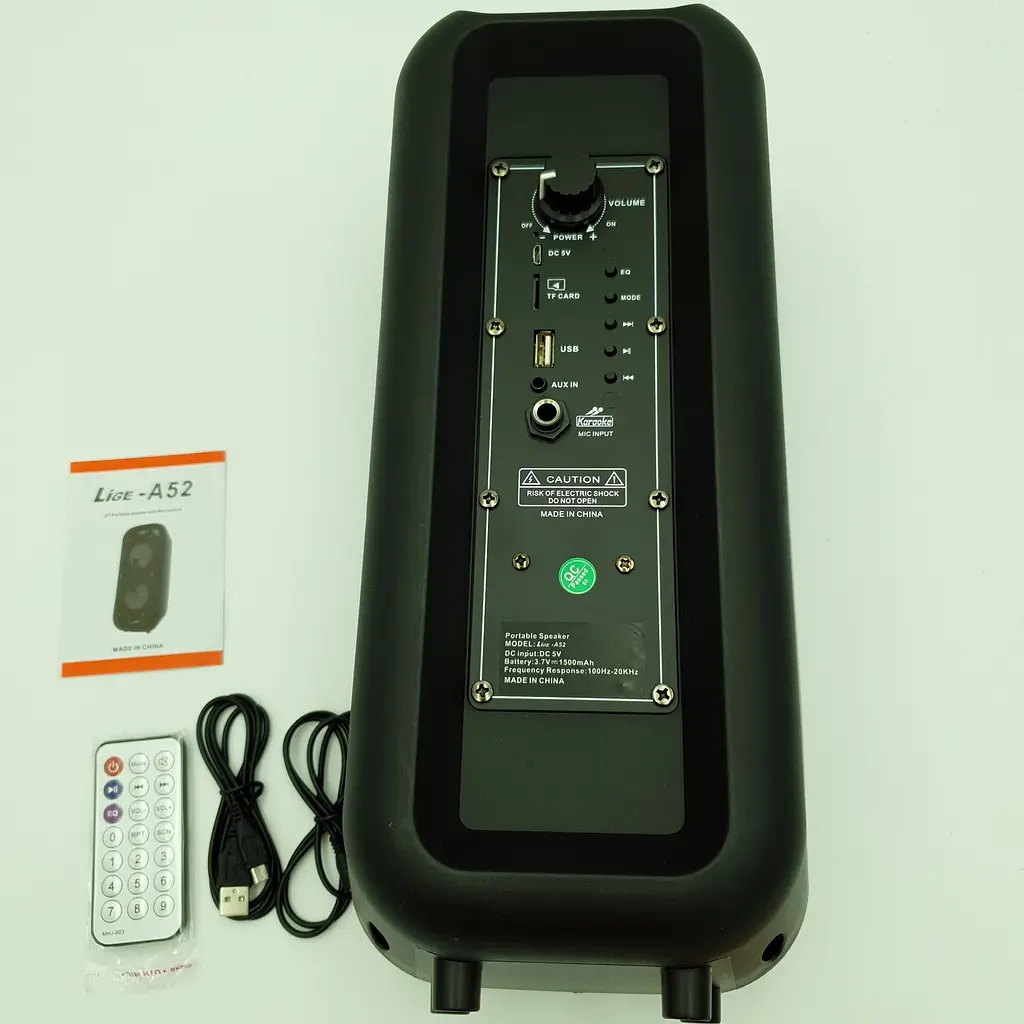 Акустична система акумуляторна бездротова Bluetooth колонка 2*5" радіо USB FM 10 Вт Lige A52 - фото 7