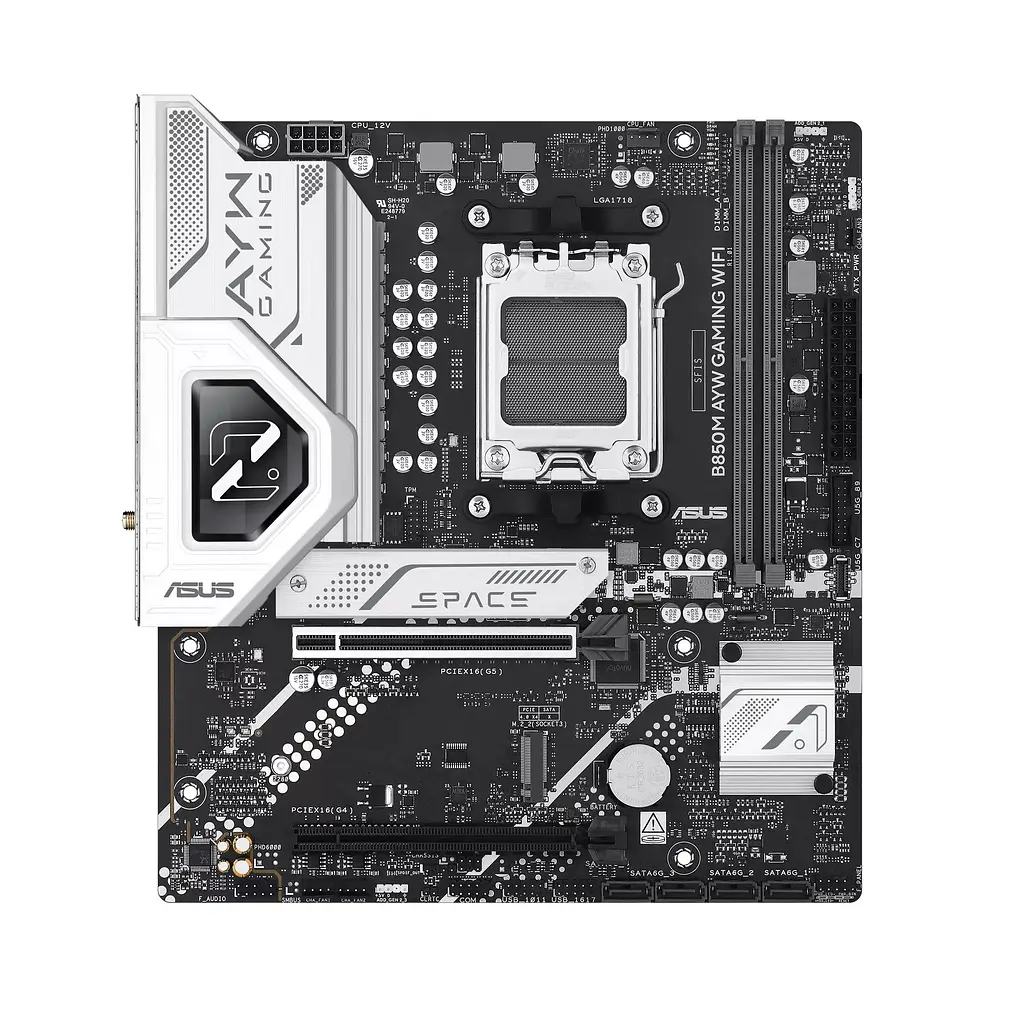 ASUS Материнська плата B850M AYW GAMING WIFI sAM5 B850 2xDDR5 M.2 HDMI Wi-Fi BT mATX