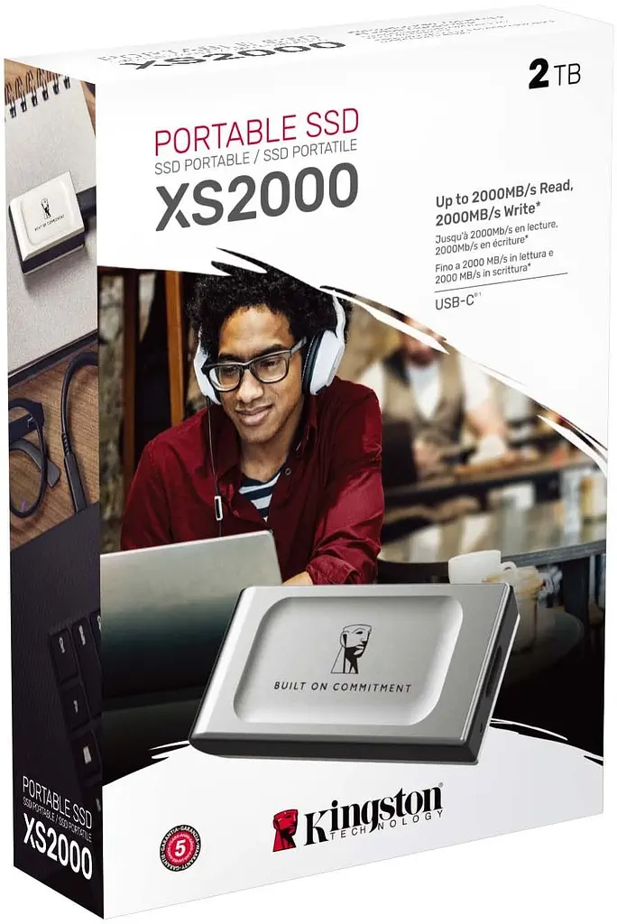 Портативный SSD Kingston 2 ТБ USB 3.2 Gen 2x2 Type-C XS2000 - фото 7