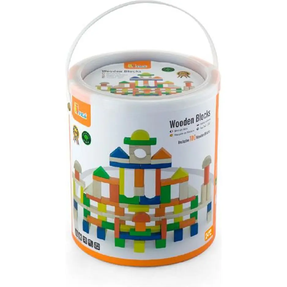 Дерев'яні кубики Viga Toys Велике будівництво, 100 шт. (50334) - фото 2