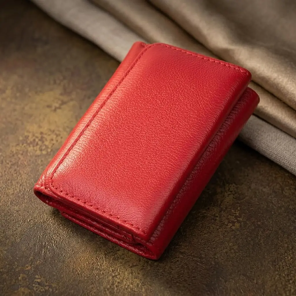 Жіноче портмоне з монетницею із натуральної шкіри ST Leather 22727 червоне - фото 4