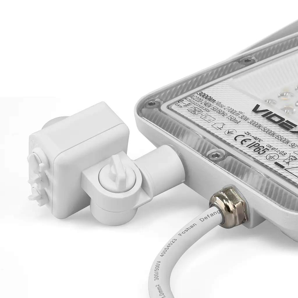 LED прожектор Videx F5 30 Вт 3000-5000-6500 K з датчиком руху 230 В білий (VL-F5-030CW-S) - фото 9