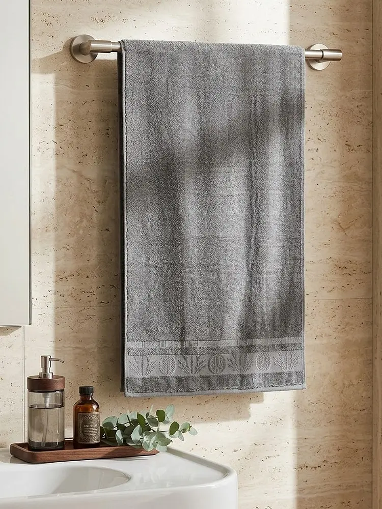Набір турецьких бамбукових махрових рушників Zeron 3 штуки 70х140 Bamboo Grey - фото 4