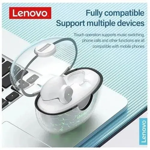 Навушники бездротові Lenovo XT95 Pro Light Black в кейсі - фото 5