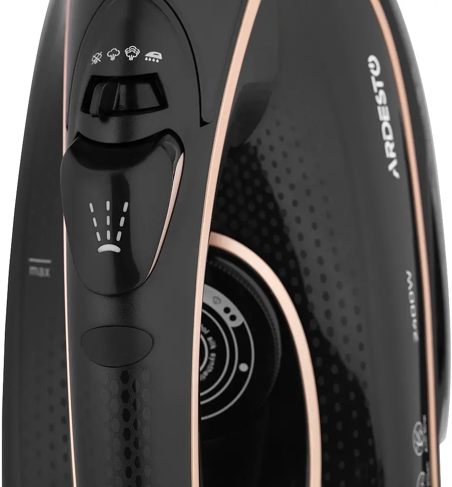 Утюг Ardesto IR-B2235, Black/Gold, 2400W, кераміка, паровий удар, резервур 450мл, захист від кальцинації, антикрапля, плавне регулювання потужності пари, автоматичне відключення - фото 3