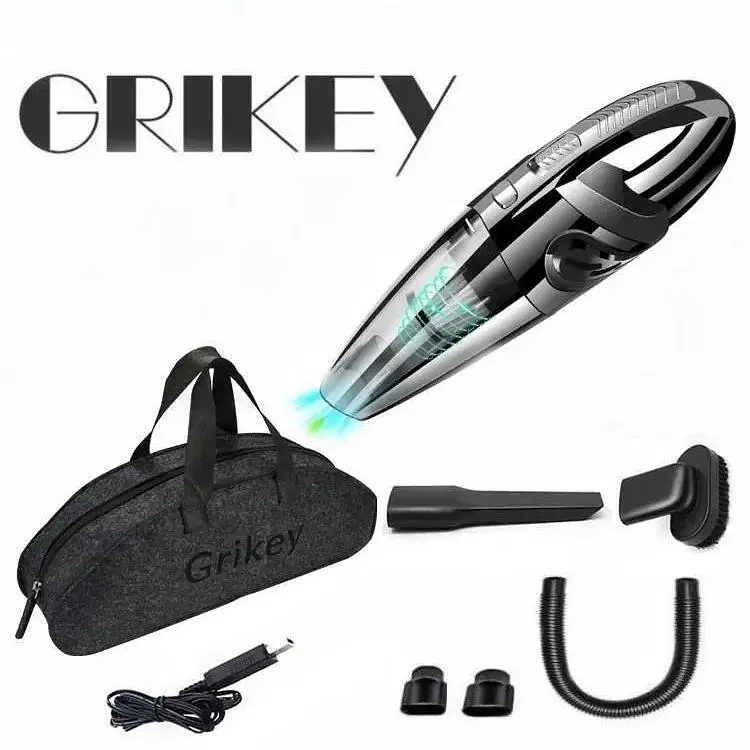 Автомобільний пилосос Grikey В2 портативний з насадками 6кПа 120W Чорний (GK450) - фото 3