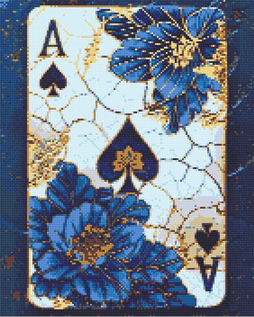 Алмазна мозаїка/вишивка Карта піка 40*50 см Орігамі OD 3450