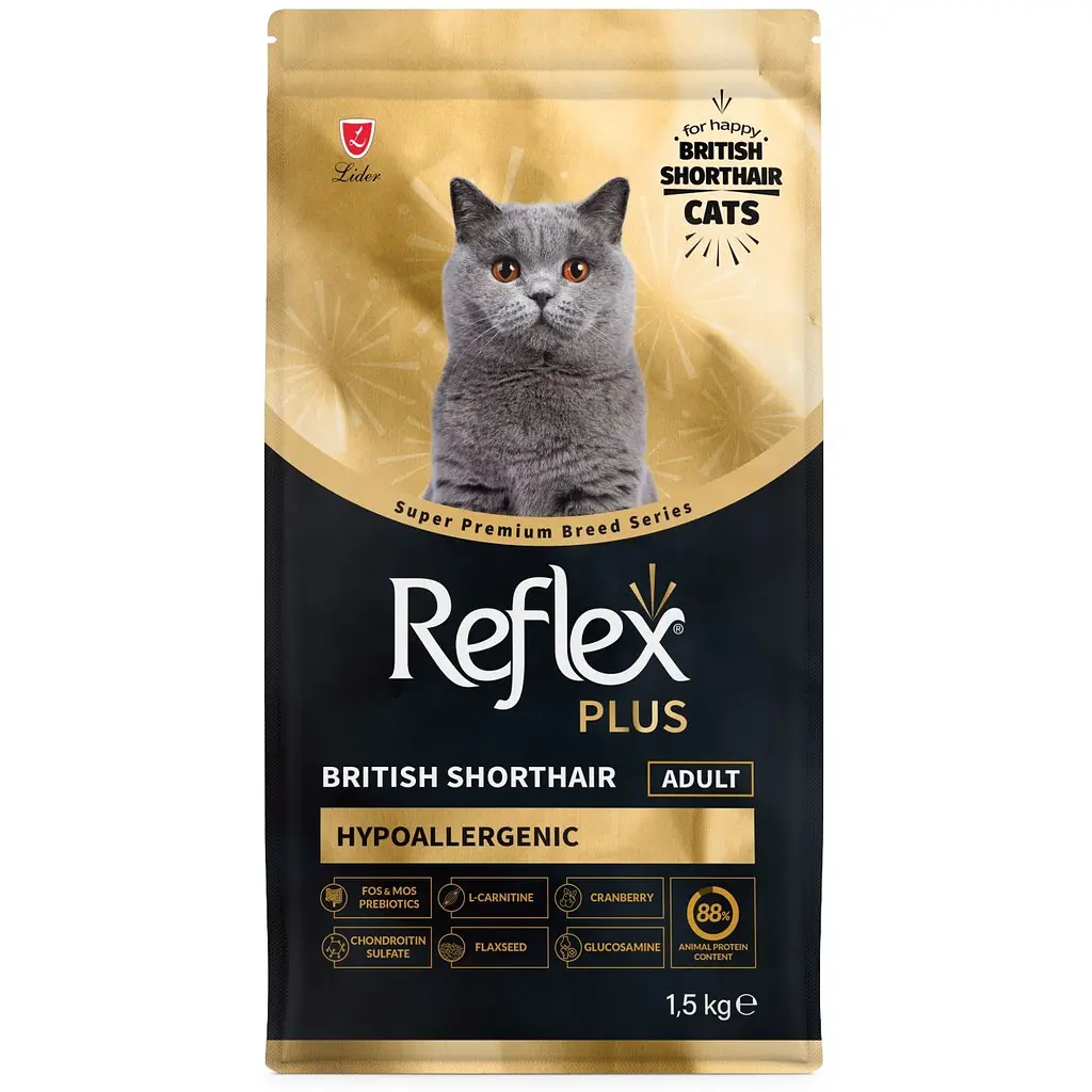 Сухий корм для котів породи британська короткошерста Reflex Plus British Shorthair Adult повноцінний та збалансований 1.5 кг - фото 3