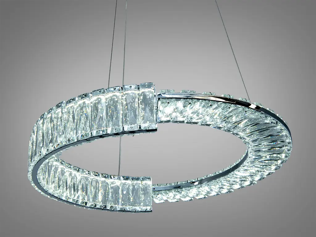 Підвісна LED люстра Diasha 561/500CH з кришталем, хром, 55 W, з пультом, освітлення 10-18 м2 - фото 2