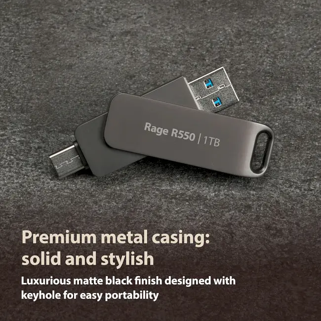 Флешка двойная - 2 выхода Patriot Rage R550 32 GB USB-A + USB-C 3.2 (PE32GR550DSAD) - фото 5