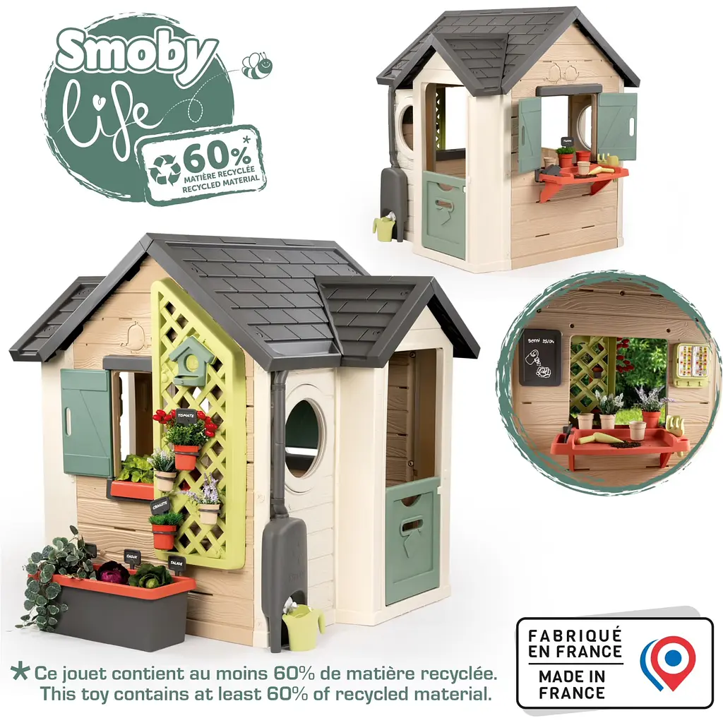 Будинок Smoby Life Садовий з кашпо та годівничкою 132х128х135 см (7600810408) - фото 5