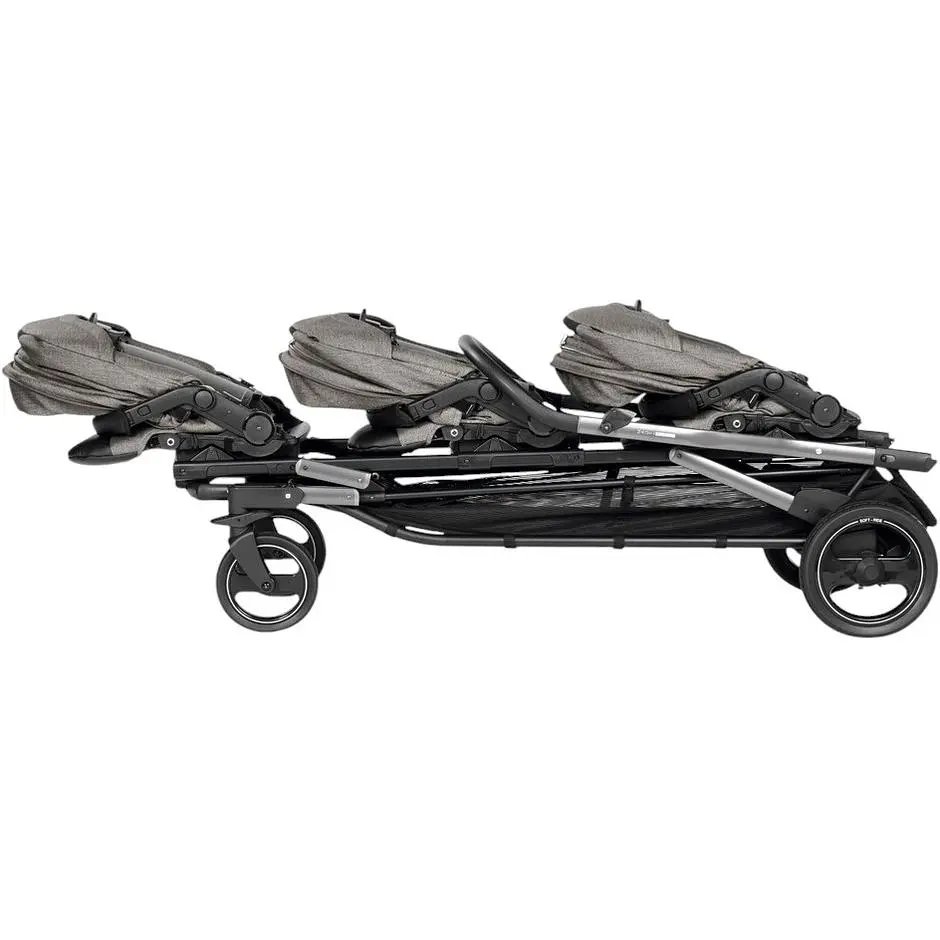 Коляска Peg-Perego Triplette для трійні сіра - фото 4