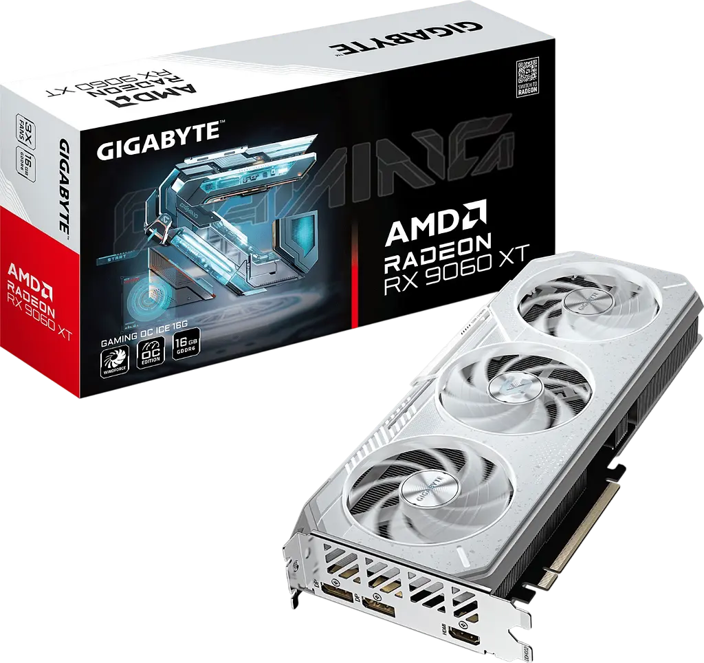 Відеокарта AMD Radeon RX 9060 XT 16GB Gigabyte Gaming OC Ice (GV-R906XGAMINGOCICE-16GD) - фото 4