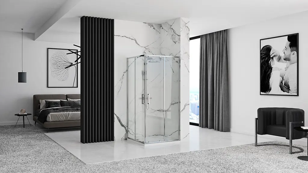 Душова кабіна Rea Punto 90x90 REA-K0867, Хром, Універсальна, прозорий - фото 4